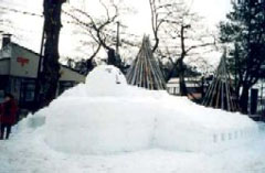新庄市の雪だるま